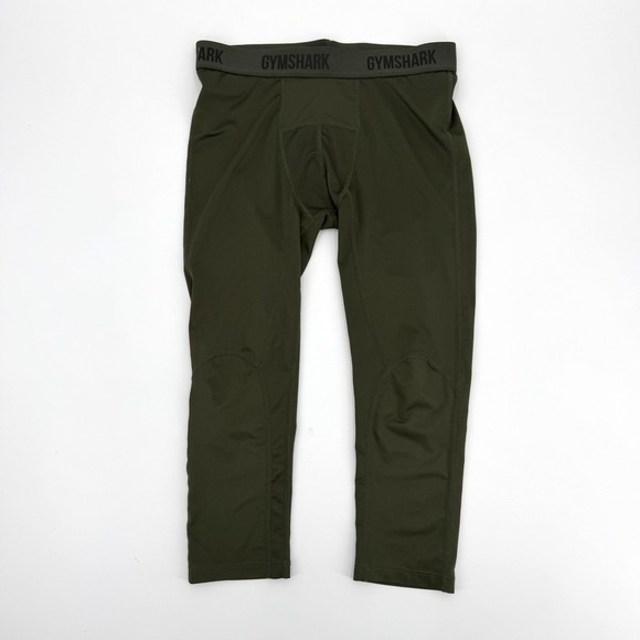 Gymshark Other - Gymshark Mens Compression Leggings 3/4 Tights Olive Green Training Size Small